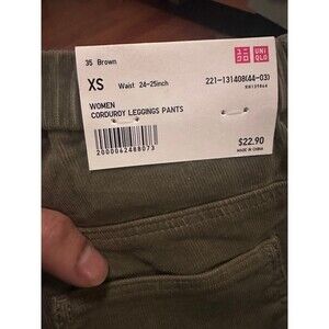 Uniqlo Women Corduroy Leggings Pants Brown XS New color looks closer to Olive